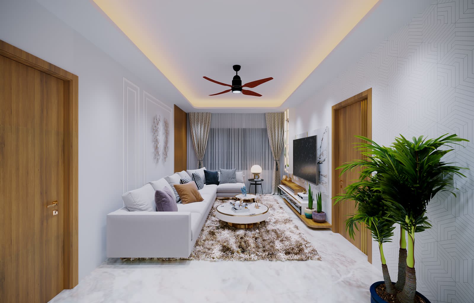 Luxury Living Room Design in Mangalore